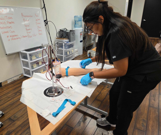Medical assistant student training at Gonzales Medical Assistant School