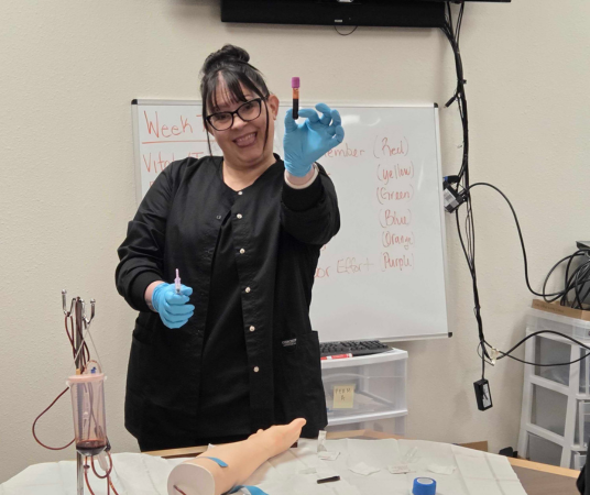 Medical assistant student training at San Antonio Medical Assistant School