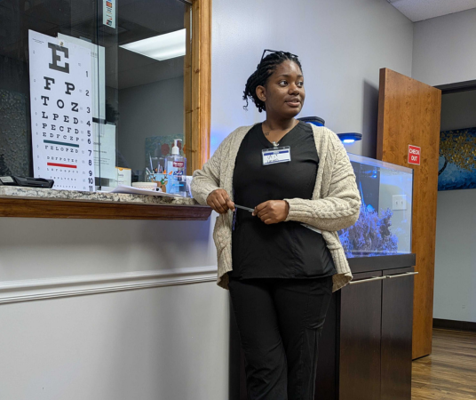 Medical assistant student training at Fort Worth Medical Assistant School