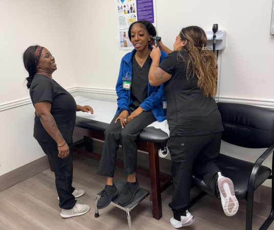 Medical assistant student training at Gonzales Medical Assistant School