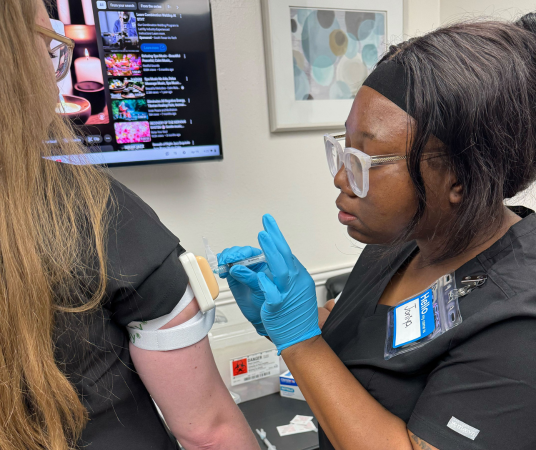 Medical assistant student training at Gonzales Medical Assistant School