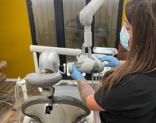 Dental assistant student training at Provo Dental Assistant School