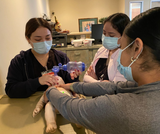 Medical assistant student training at College Station Medical Assistant School