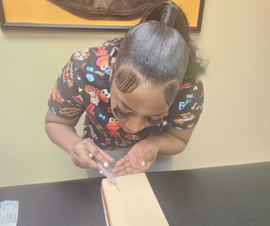 Medical assistant student training at Houston Medical Assistant School