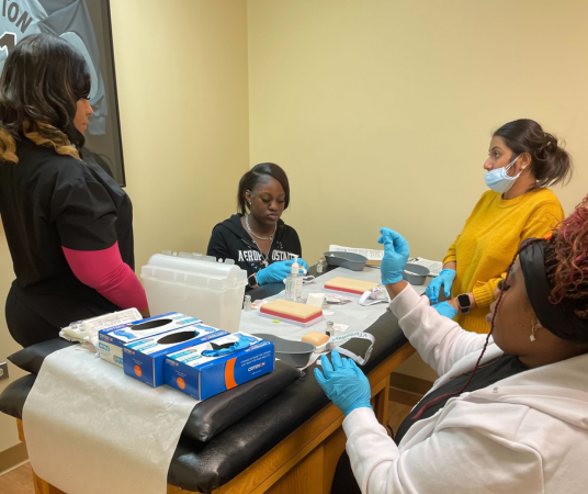 Medical assistant student training at Waco Medical Assistant School