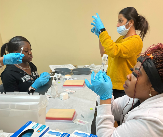 Medical assistant student training at Shreveport Medical Assistant School