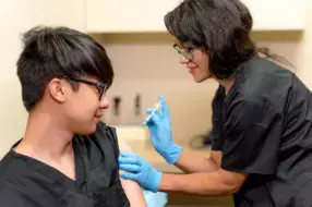Medical assistant student training at Dallas Medical Assistant School