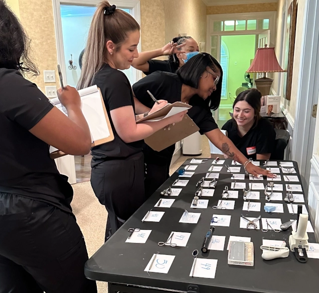 Dental assistant student training at Franklin Dental Assistant School