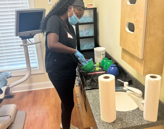 Dental assistant student training at Dalton Dental Assistant School