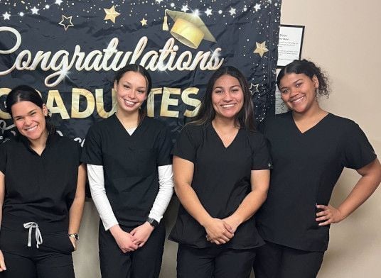 Dental assistant student training at Lincoln Dental Assistant School
