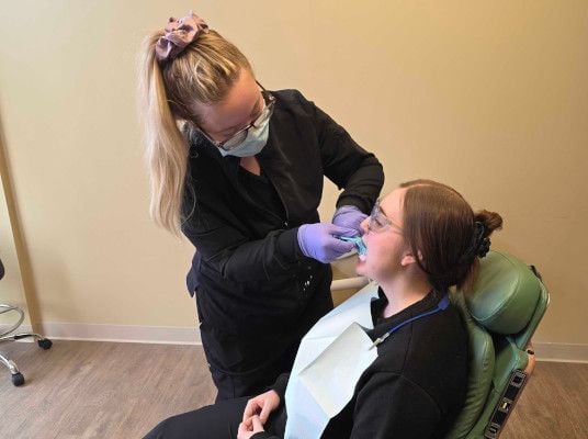 Dental assistant student training at Jacksonville Dental Assistant School