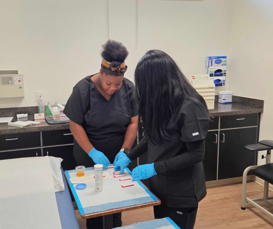 Medical assistant student training at Gonzales Medical Assistant School