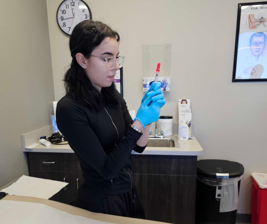 Medical assistant student training at Albuquerque Medical Assistant School