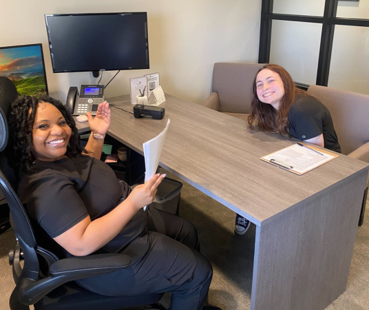 Dental assistant student training at Atlanta Dental Assistant School