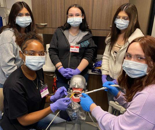 Dental assistant student training at Provo Dental Assistant School