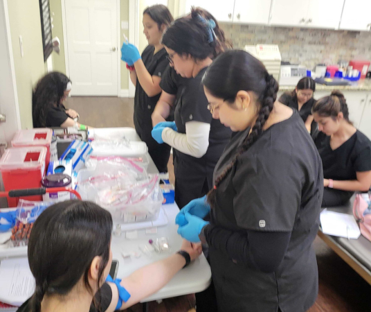 Medical assistant student training at College Station Medical Assistant School