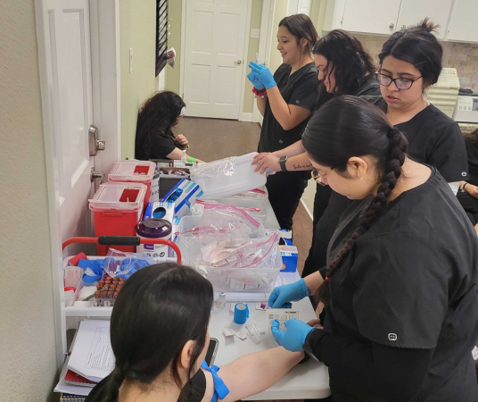 Medical assistant student training at Oklahoma City Medical Assistant School