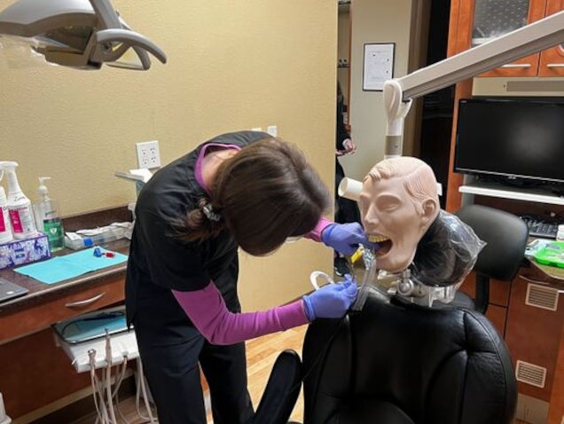 Dental assistant student training at Provo Dental Assistant School