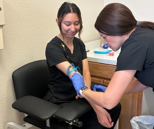 Medical assistant student training at Bloomington Medical Assistant School