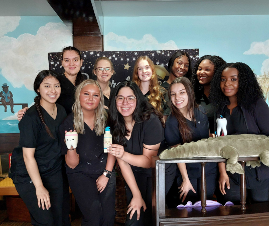 Dental assistant student training at Anderson Dental Assistant School