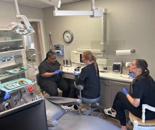 Dental assistant student training at Provo Dental Assistant School