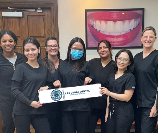 Dental assistant student training at Lafayette Dental Assistant School