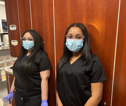Dental assistant student training at Charlotte Dental Assistant School