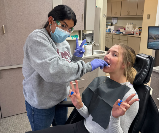 Dental assistant student training at Temple Dental Assistant School