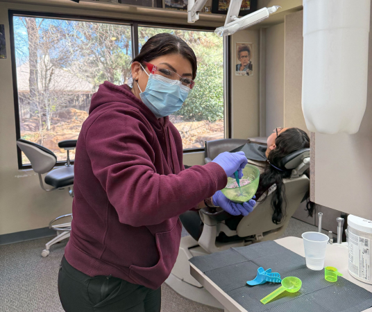 Dental assistant student training at Lexington Dental Assistant School