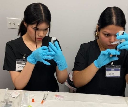 Medical assistant student training at Longview Medical Assistant School