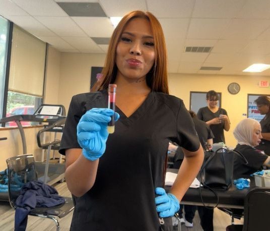 Medical assistant student training at Newark Medical Assistant School