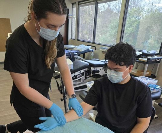 Medical assistant student training at Dallas Medical Assistant School