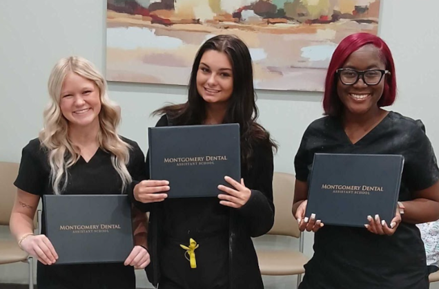 Dental assistant student training at Lincoln Dental Assistant School