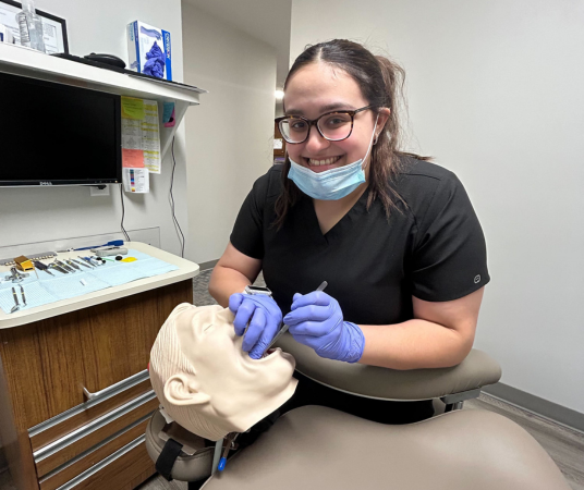 Dental assistant student training at Spokane Dental Assistant School