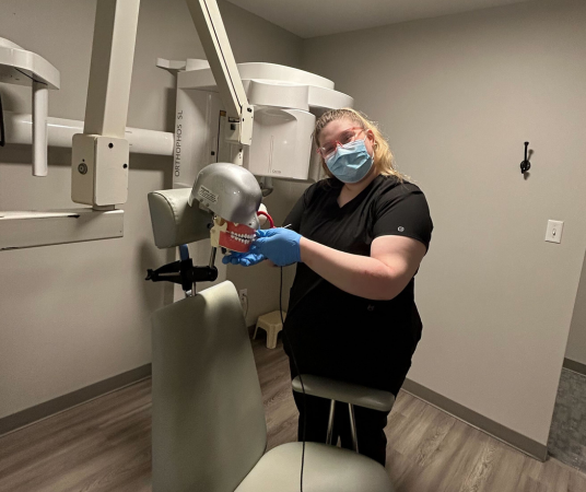Dental assistant student training at Corpus Christi Dental Assistant School