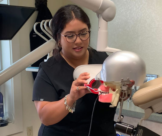 Dental assistant student training at Dental Assistant School of Houston