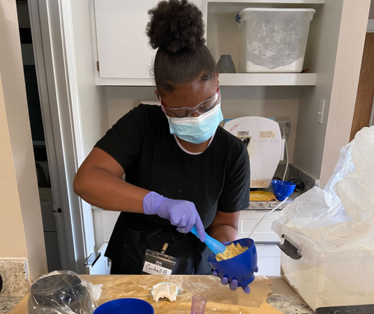 Dental assistant student training at Augusta Dental Assistant School