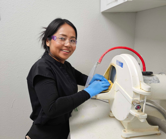 Dental assistant student training at Spokane Dental Assistant School