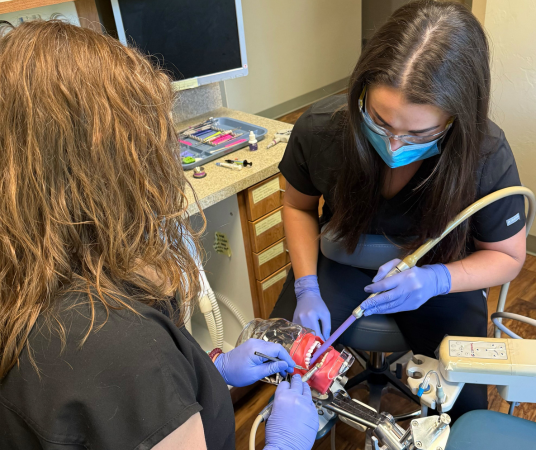 Dental assistant student training at Lexington Dental Assistant School