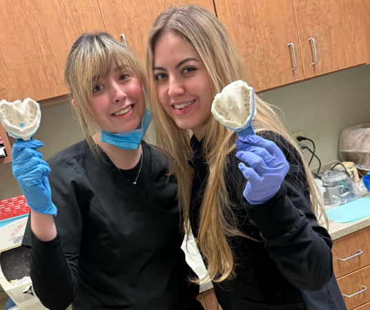 Dental assistant student training at Kokomo Dental Assistant School