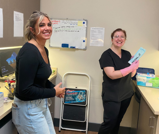 Dental assistant student training at Yuba City Dental Assistant School