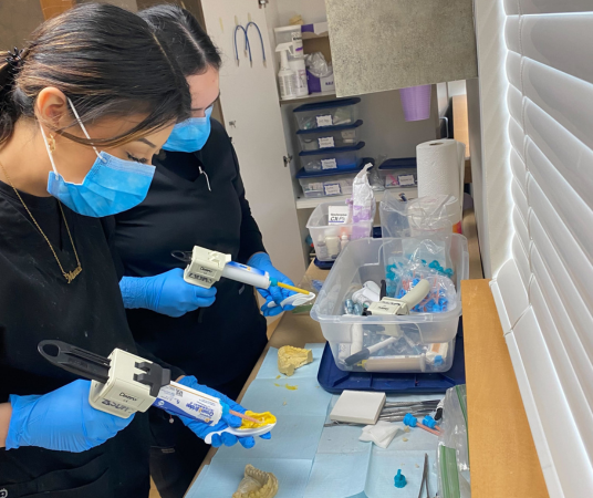 Dental assistant student training at Huntsville Dental Assistant School