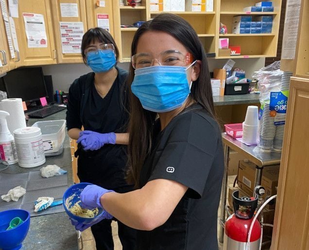 Dental assistant student training at Tyler Dental Assistant School