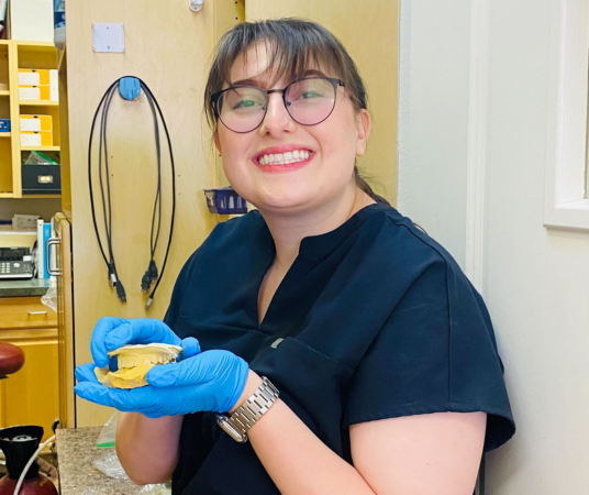 Dental assistant student training at Provo Dental Assistant School