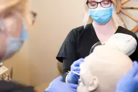 Dental assistant student training at Savannah Dental Assistant School