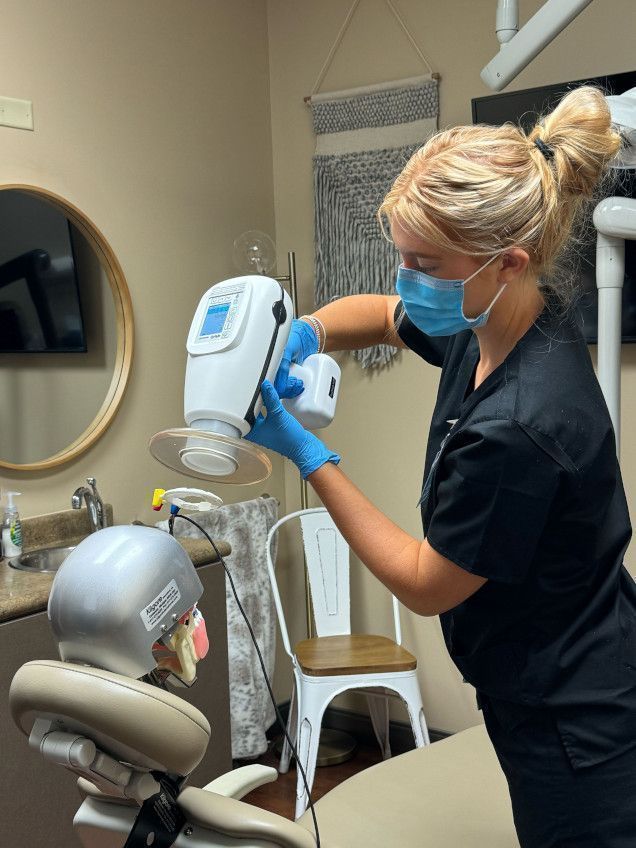 student training to take dental x-rays