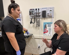 Medical assistant student training at Abilene Medical Assistant School