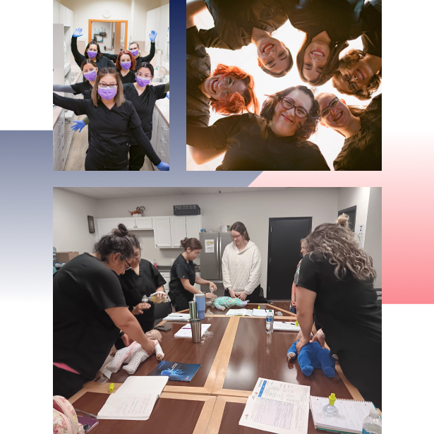 Medical assistant students in training