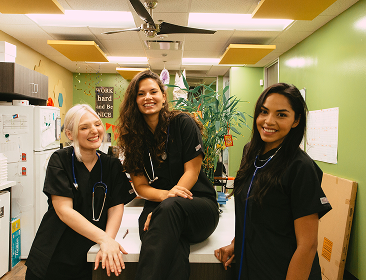 Medical assistants in hands-on training