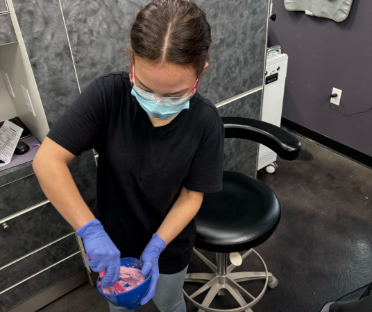 Dental assistant student training at Indianapolis Dental Assistant School